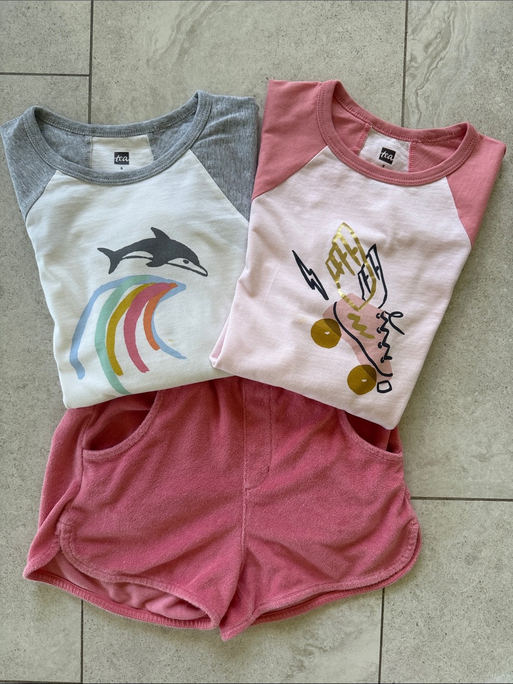 Tea Collection Set of 3pcs Raglan Long-Sleeve Tee with Skate Graphic
